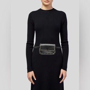 VALENTINO ROCKSTUD LEATHER clutch belt bag
